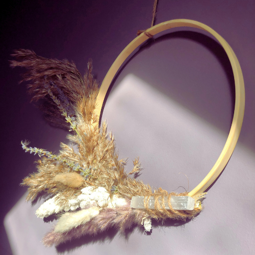 image shows a dried floral wreath