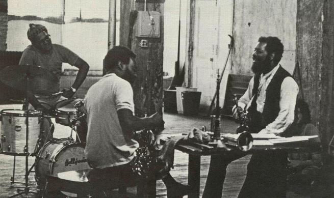 Group of black men playing jazz music