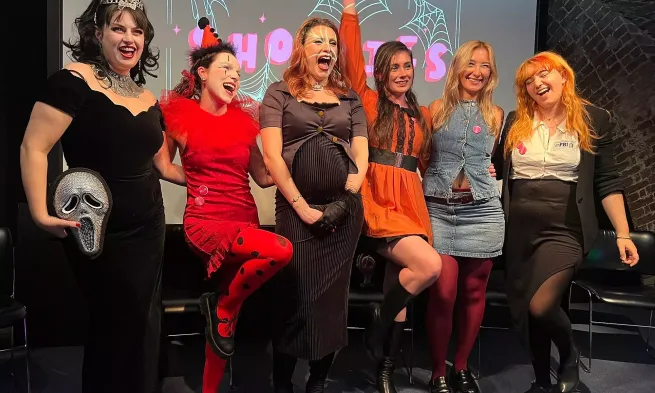 The cast and crew of "Shorties"