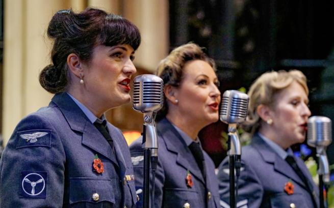 Picture of the Hummingbirds singing in uniform.