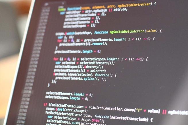 Code on screen