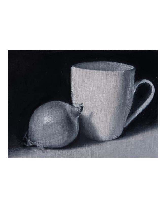 Onion and Mug Value Study by Craoline Brooks  