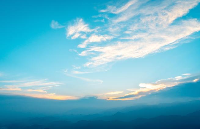 blue sky and mountains