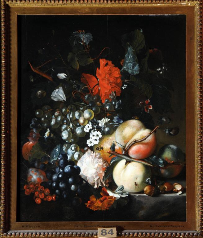 Painting of flowers and fruit