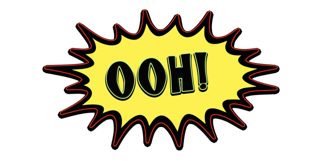 Speech box with the word 'ooh'