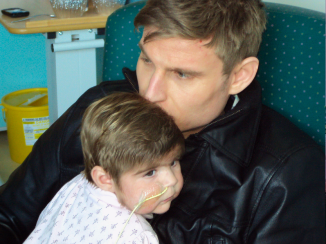 Scott Bennett and his baby.