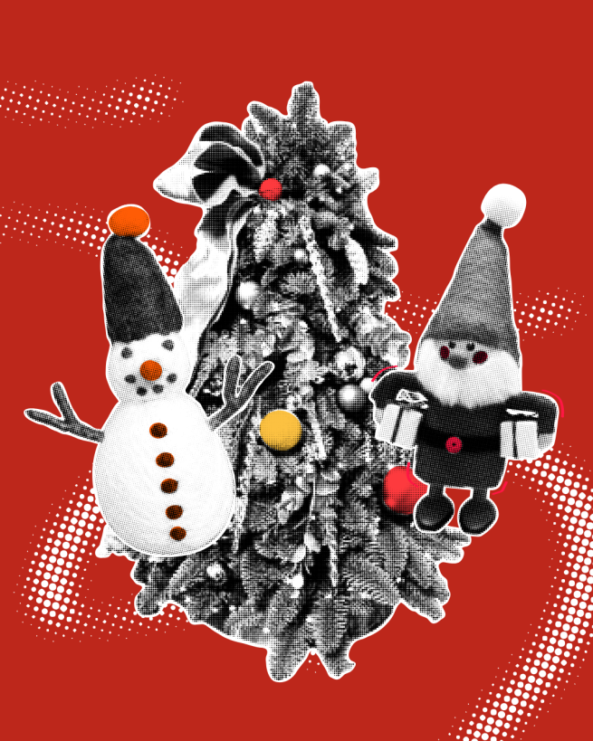 Halftone Christmas Graphic