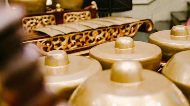 closeup of gamelan