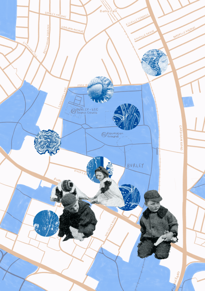 Children playing on a Map