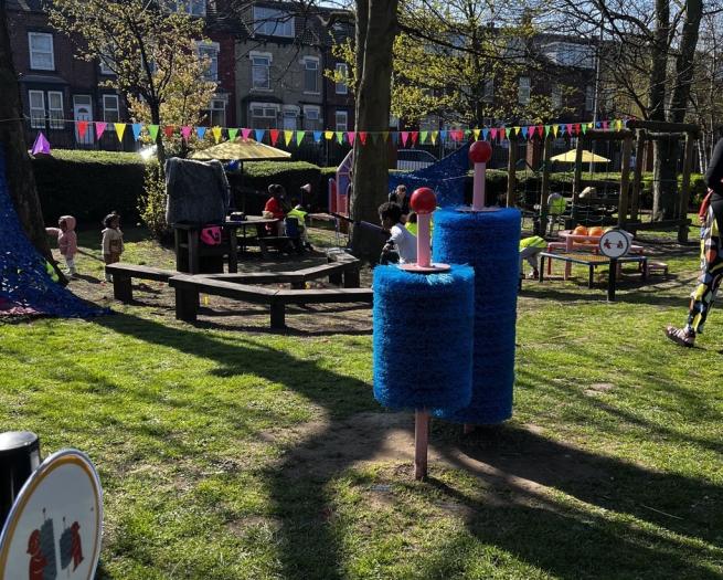 Children playing in a playground