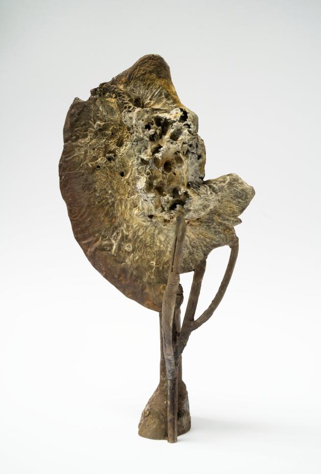 A casted bronze abstract form