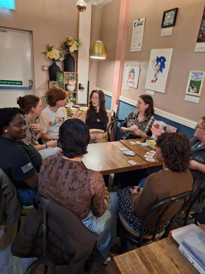 People socialising at Pride Place @ Flamingos