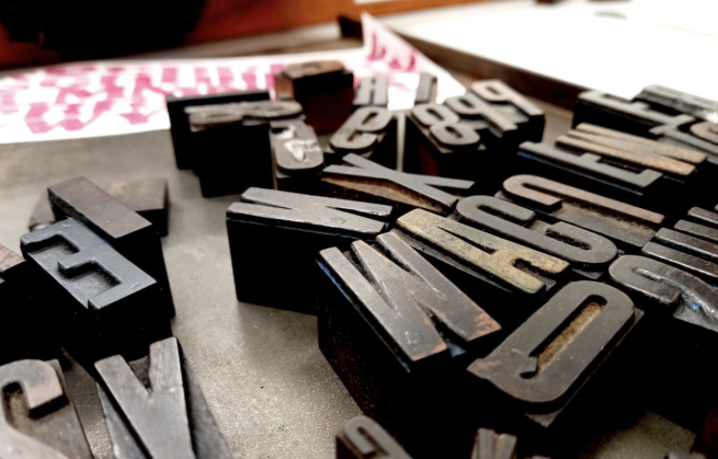 A selection of letterpress type