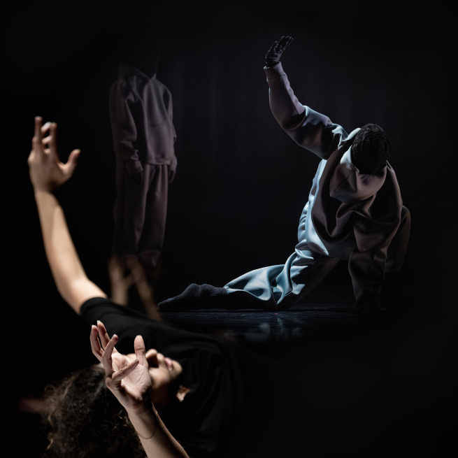dancers on a dark stage