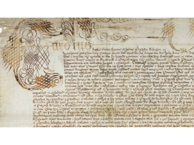A close up photograph of the start of a Leeds Charter. 