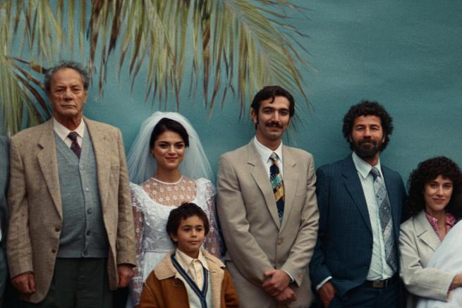 A Palestinian Family poses for a Wedding Photo