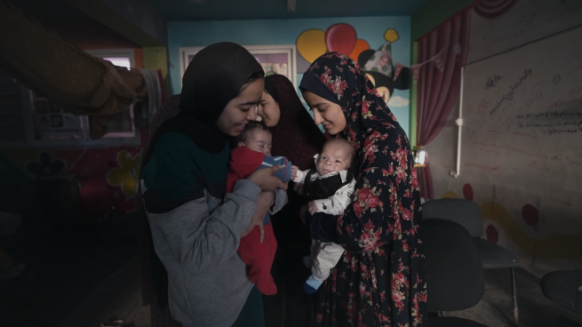Still from Gaza’s Twins, Come Back to Me