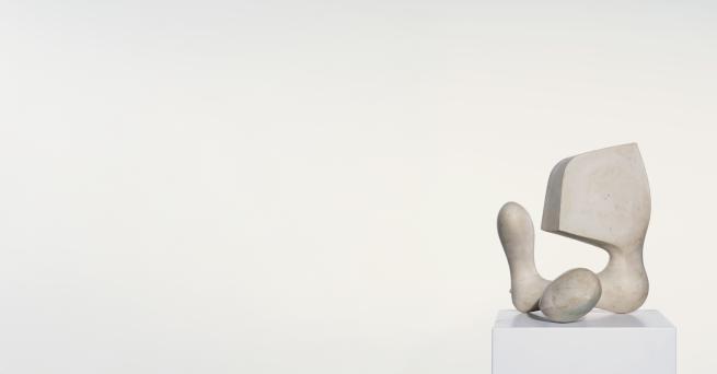 Abstract plaster sculpture on a white backdrop