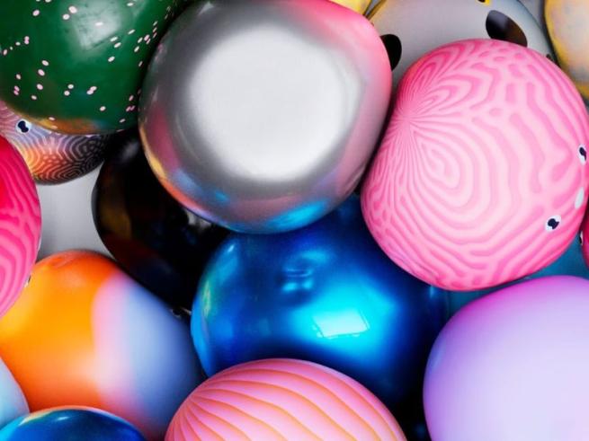 Coloured squishy balls 
