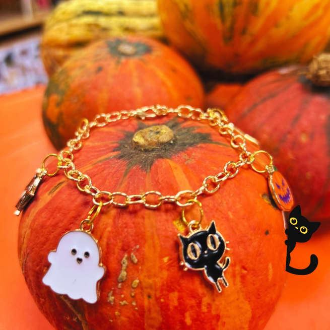 A Charm Bracelet on a pumpkin