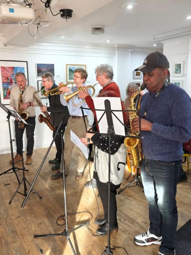 Musicians playing at the Jazz Jam 