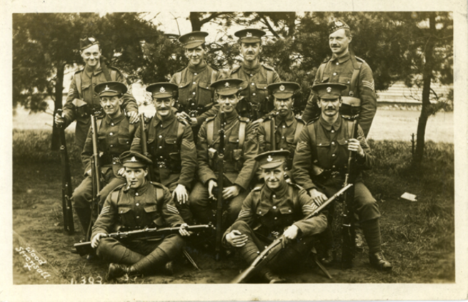 A scan of Leeds PALs image - a black and white photograph of a group of uniformed men.