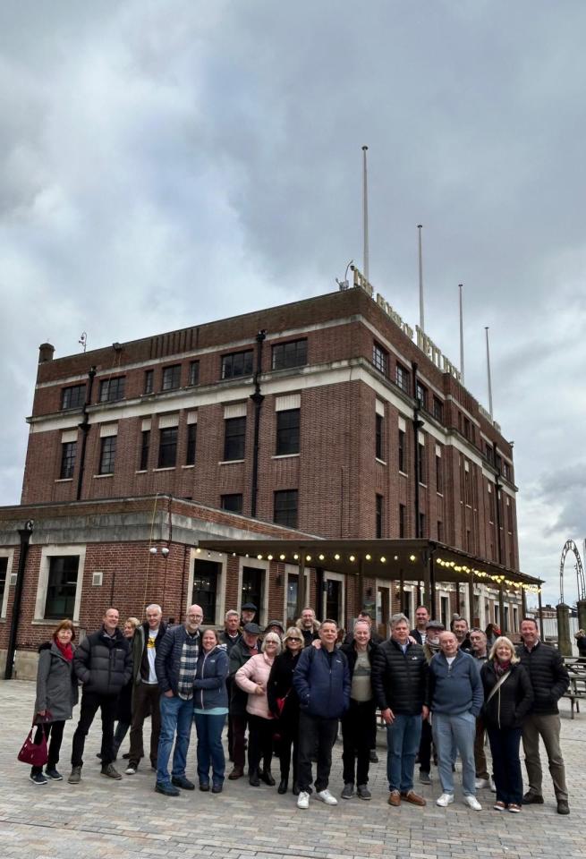 A group outside the Tetley brewery