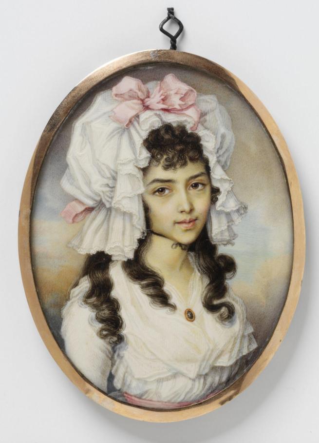 Oval portrait of a young girl