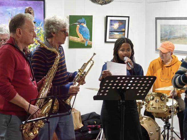 Musicians and singer at Jazz Jam 