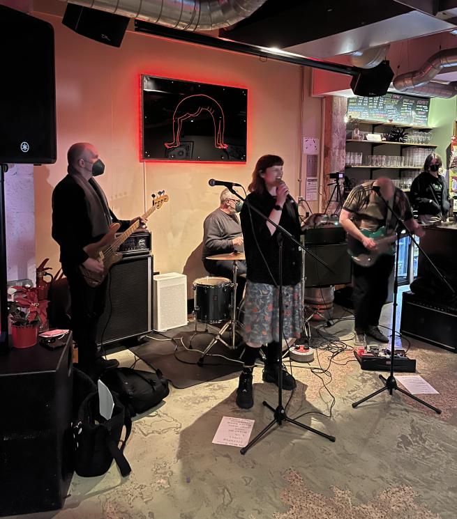 A band playing a live set