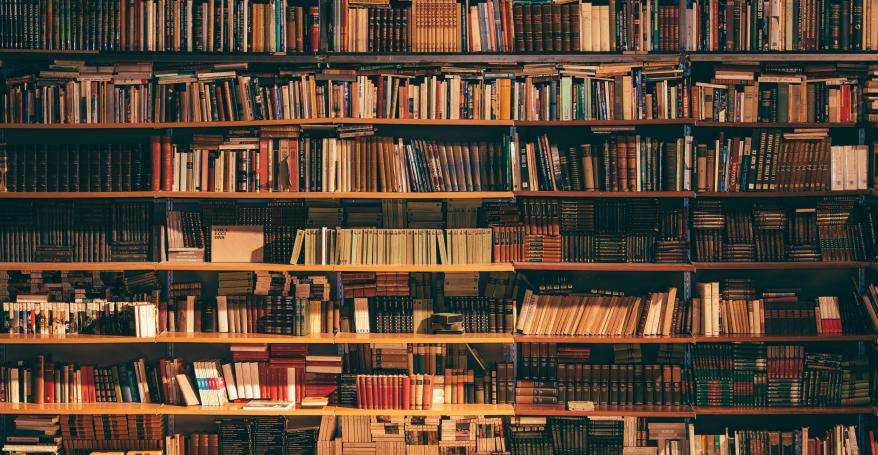 a bookcase filled with books