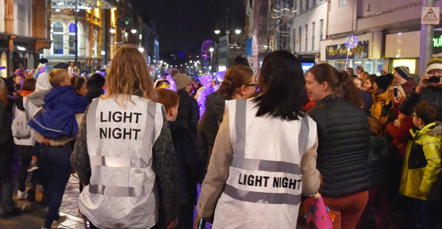 volunteers at light night