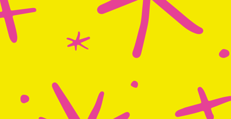 graphic stars in pink on a yellow background