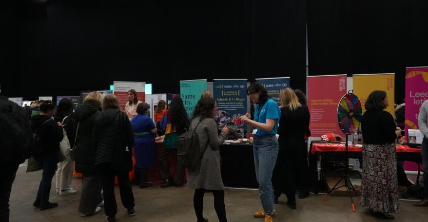 Exhibitors and visitors talking at last years event