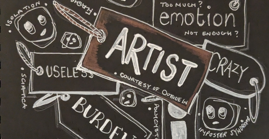 chalk board collection of words