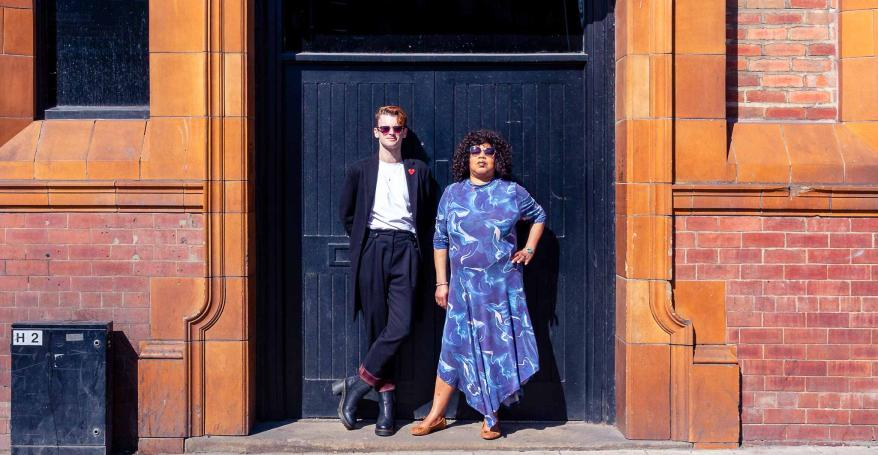 (L-R) Alex Mitchell, Silent Uproar artistic director, and Cheryl Martin, artistic director of Red Ladder Theatre Company, Leeds, 2026. Image: Mark Ratcliffe