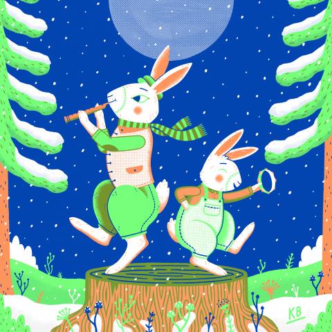 February's Lucky White Rabbits