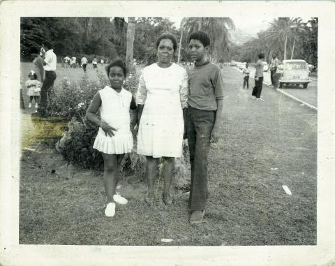 Khadijah's Auntie Violet and children in Jamaica (1960's)