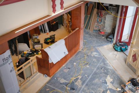 the new larger foyer space in the cinema