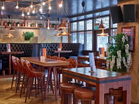 Inside Banyan Roundhay, a stylish and vibrant bar beautifully decorated