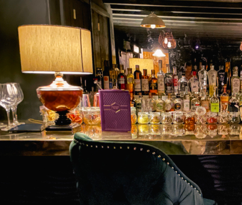 Stylish, nicely lit bar