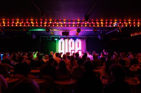 The Glee Club Leeds interior shot of stage with audience